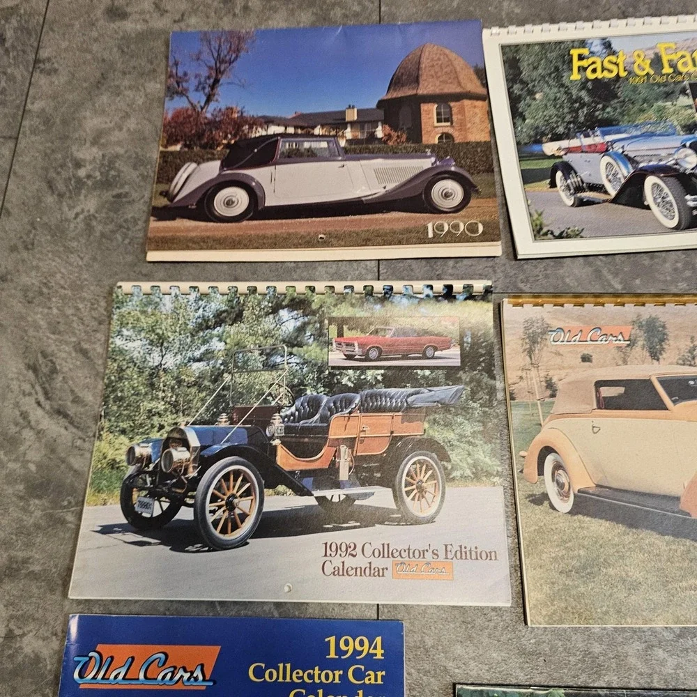 Vintage Old Cars Collector Car Calendar Lot 1990s Tops Cleaners Advertising USA